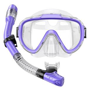 lot 8266 image: Seovediary Snorkeling Gear for Adults Anti-Fog Panoramic View Snorkel Mask Set Dry Top Snorkel Kit with Carry Bag for Snorkeling Scuba Diving Swimming Travel