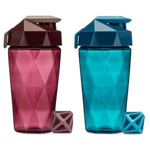 lot 8277 image: Keelo Bottle Classic 20 oz Blender Shaker Bottle  Protein Shaker Bottle with Diamond Agitator  Shaker Cup with Carrying Handle and Dishwasher Safe  2 Pack - Teal and Maroon