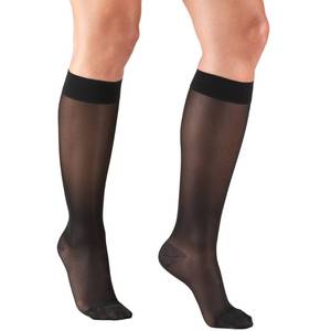lot 8287 image: Truform Sheer Compression Stockings, 15-20 mmHg, Womens Knee High Length, 20 Denier, Black, X-Large