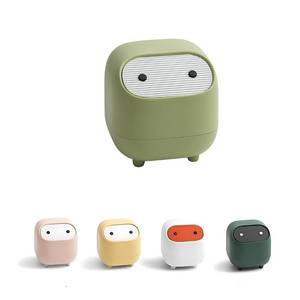 lot 8462 image: AIWE7D Small Desktop Trash Can with Lid for Desk Trash Cans Cute Mini Garbage Bin Press-top Wastebasket for Office Countertop Coffee Table Desk (LightGreen)