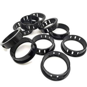 lot 8468 image: EASYEAH 1-12in(38mm) Black Snap-in Knockout Insulating Bushing Grommets, Plastic Cable Hole Grommets for Wiring, Round Nylon Snap in Locking Electrical Wire Cord Hose Tubing Bushings Grommets, 10pcs