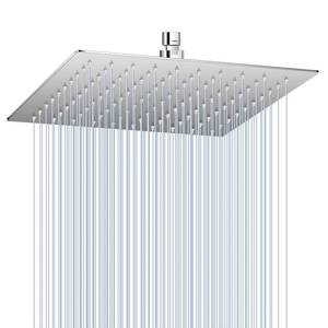 lot 8481 image: KINLIV 10in Rain Shower Head Chrome Polished - All Metal Stainless Steel 304, Ultra Thin Design, Modern Bathroom Square Rainfall Showerheads - Full Body Coverage Bath Shower