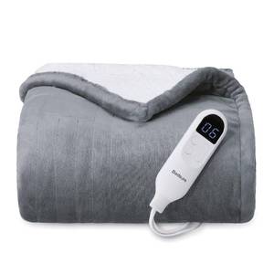 lot 9744 image: Bedsure Heated Blanket Electric Throw - Soft Flannel Electric Blanket, GentleSoft Heated Throw with 4 Time Settings and 6 Heat Settings, Warm Gift for Grandma (50x60 inches, Grey)