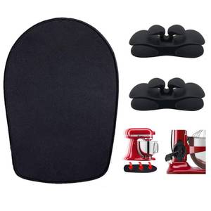 lot 10189 image: Sliding Mats for Kitchen aid Head Stand Mixer with 2 Black Kitchen Accessories,Mixer Mover Slider Mat Pad for Kitchenaid 4.5-5 Qt Tilt-Head Stand,Kitchen aid Mixers Accessories