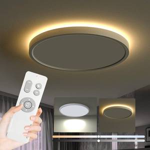 lot 10197 image: Roomratv Flush Mount Ceiling Light Fixture with Remote Control, Nightlight Warm 3000K, Hardwired 12inch 28W Round, 3000K-6500K Light Color Changeable, Brightness Adjustable