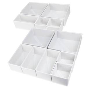 lot 10199 image: A 12 Pack Drawer Organizers for Clothing, Foldable Clothes Drawer Organizer for Underwear, Folded Clothes, Baby Clothing, Socks, Bra, Towels, Ties - Multi-pack Clothes Organizer Storage Box (White)