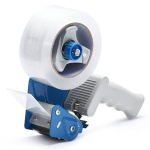 lot 10217 image: Packing Tape Dispenser Gun, Pacific Mailer 3 Inch Tape Gun Dispenser with 3 Inch Carton Packing Tape, Lightweight Industrial Side Loading Tape Dispenser - Blue