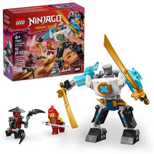 lot 10218 image: LEGO NINJAGO Zanes Battle Suit Mech Ninja Toy - Building Toy for Pretend Play for Kids, Boys and Girls, Ages 6 - with 3 Minifigures - Gift Idea for Birthdays - 71827