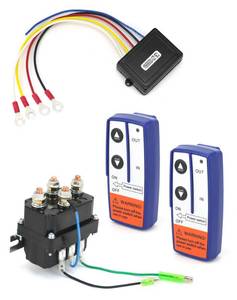 lot 10224 image: QWORK Wireless Remote Control Winch Kit - 12V 250A Solenoid Relay Contactor 2pcs Wireless Winch Remote Control, Compatible with Truck ATV SUV 2000-5000lbs Winches