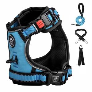 lot 10231 image: FURRYFECTION Dog Harness  No Pull Dog Harness  Reflective Oxford  Padded Handle  4 Adjustable Straps  2 Leash Clips  No Choke Pet Vest Harness for Small Medium Large Dogs  Blue  XL