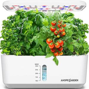 lot 10237 image: Ahopegarden Indoor Garden Hydroponics Growing System 10 Pods Plant Germination Kit Aeroponic Herb Vegetable Growth Lamp Countertop with LED Grow Light - Hydrophonic Planter Grower Harvest Lettuce