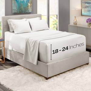 lot 1331 image: Nestl Extra Deep Pocket King Sheets Set - 6 PC Soft Microfiber Extra Deep Pocket King Size Sheets - Fade Resistant Bedding Sheets and Pillowcases - King, White