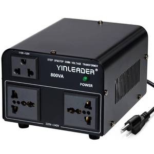 lot 1353 image: Yinleader 800W Voltage Converter Step Up 110V-120V to 220V-240V and Step Down 220V-240V to 110V-120V Power Transformer wUS Power Cord,Circuit Breaker Protection (VTUS-800)