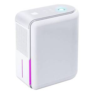 lot 1355 image: Hoomace 2 In 1 Small Humidifier Dehumidifier Combo, Humidifiers Dehumidifier For Home Bedroom With Drain Hose Temperature Display,4 Modes,7 Color LED Lights,Timer Set - Retail $89.99