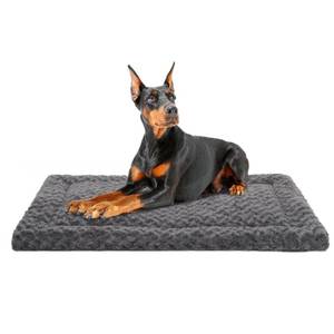 lot 1369 image: Washable Dog Bed Mat Reversible Dog Crate Pad Soft Fluffy Pet Kennel Beds Dog Sleeping Mattress for Large Jumbo Medium Small Dogs, 47 x 29 Inch, Grey