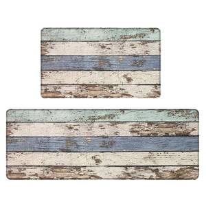 lot 1374 image: SPEPLA Kitchen Mats for Floor 2 Piece, Non-Slip Cushioned Rugs, Waterproof and Anti-Fatigue, Perfect for Kitchen, Sink, Laundry Room(Rustic Woodgrain Design)