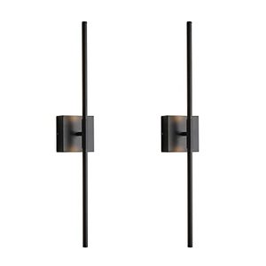 lot 1382 image: KUZZULL Wall Sconces Set of Two Matte Black Wall Light Fixtures Wall Lamp with Led 3000K 12W Sconces Wall Lighting Wall Lights Sconces Wall Decor Set of 2 Black Wall Sconce Wall Lamps for Bedrooms - Retail $115.04