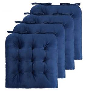 lot 1399 image: ELFJOY 4 Pack Chair Cushions for Dining Chairs Chair Pads Cushion for Kitchen Office Tufted Square Seat Cushion with Ties (U Shape Navy)