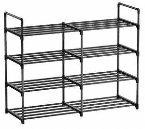 lot 1401 image: FIDUCIAL HOME 4 Tiers Metal Shoe Rack Organizer 16 Pairs Sturdy Shoe Stand for Closet Entryway, Stackable