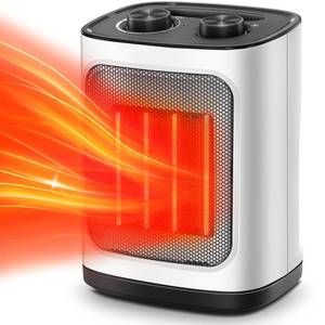 lot 1408 image: Kismile Portable Electric Space Heater, Small Ceramic Heater Fan with Thermostat, Tip-Over and Overheat Protection,Fast Heating for HomeOffice,1500W(White)