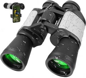 lot 2043 image: A 20x50 Compact Binoculars for Adults with Smartphone Adapter, HD High Powered Professional Binoculars for Bird Watching Hunting Hiking Camping Travel Stargazing Theater with Carrying Bag and Strap