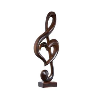 lot 2044 image: Handicraftviet Wooden Music Note Sculpture for Home Decoration and Music Lovers, Handmade Heart Shape Treble Clef Gifts for Lover, Boyfriend, Girlfriend, Husband, Wife (Music Heart, Black)