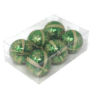 lot 2047 image: Allgala 6-PK 3 Inch Luxury Glitter Rich Decoration Christmas Tree Ornament Balls (Green)