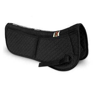 lot 2052 image: ECP Equine Comfort Products Adjustable Shock Absorbing Memory Foam Half Saddle Pad, Injury Prevention and Pressure Relief, Customizable Fit, Breathable for All Riding Styles, Black