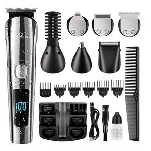 lot 2063 image: Brightup Beard Trimmer for Men - Electric Razor and Shaver, Cordless Hair Clippers Trimmers Set, IPX7 Waterproof Mens Grooming Kit for Shaving Face, Mustache, Body, Ear, Nose Hair Trimmer, Gifts for Men