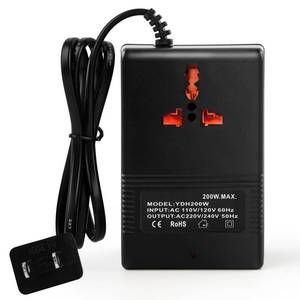 lot 2087 image: Voltage Transformer Power Converter (110V to 220V) Circuit Breaker Protection Voltage Conversion Protection, Suitable for Household, Travel, RV, Camping (Black -200w)