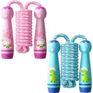 lot 2099 image: Jump Rope for Kids-Adjustable Cotton Braided Skipping Rope with Wooden Handle for Toddler Fitness Workout Exercise Outdoor Activity