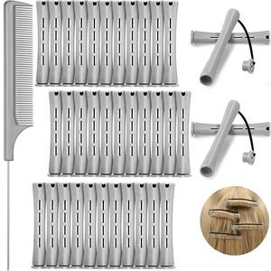 lot 2114 image: WILLBOND 36 Pieces Cold Wave Rod Hair Perm Rods Hair Rollers Perming Curlers with Steel Rat Tail Comb for Hairdressing Styling