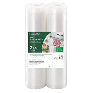 lot 2124 image: Bonsenkitchen Vacuum Food Sealer Rolls Bags, 2 Packs 8 in x 20 ft, BPA Free, Durable Commercial Customized Size Bags for Storage and Sous Vide Cooking,VB3206