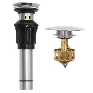 lot 2127 image: Pop Up Drain, All Metal Bathroom Sink Drain Stopper with Overflow, Vessel Sink Drain Assembly with Detachable Basket Stopper, Anti-Clogging Vessel Sink Drain Strainer (Brushed Nickel)