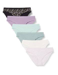 lot 2156 image: Amazon Essentials Womens Cotton Bikini Brief Underwear (Available in Plus Size), Pack of 6, Ditsy FloralDotsMulticolor, Large