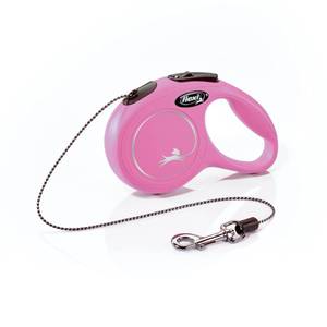 lot 2160 image: FLEXI New Classic Cord Retractable Dog Leash for Small Dogs up to 18 lbs. � 10 ft., Pink  Tangle-Free Pet Walking Leash with One-Handed Brake, Pause, LockGerman Quality Product