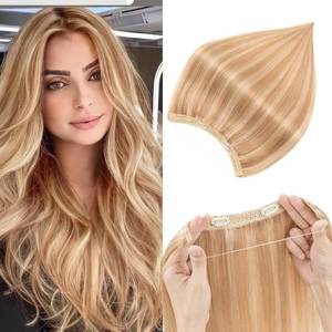 lot 2161 image: Halo Hair Extensions Real Human Hair,Prokyvity Halo Hair Extension 100percent Human Hair,Halo Extensions Real Human Hair,Human Hair Halo Extensions,12P613 Golden Brown Mixed Bleach Blonde 16inch
