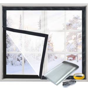 lot 2169 image: Window Insulation Kit Heavy Duty Window Insulation Film Clear Window Plastic for Winterizing, Plastic Window Covering 48in63in High Transparent Window Sealer Thick Window Wrap Insulation for Winter