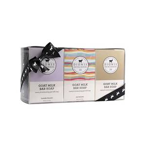 lot 2198 image: Dionis Goat Milk Bar Soap Expanded Gift Set of 6 Moisturizing Triple Milled Soap Bars for All Skin Types � Paraben Free, Cruelty Free, Made in the USA - Nourishes, Moisturizes and Hydrates Dry Skin