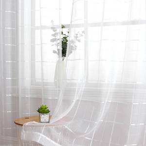 lot 2205 image: OVZME White Sheer Curtains 84 Inches Length 2 Panels Set, Light Filtering Sheer White Curtains, Basic Palid Sheer Voile Rod Pocket for Bedroom Living Room, 42in W x 84in L