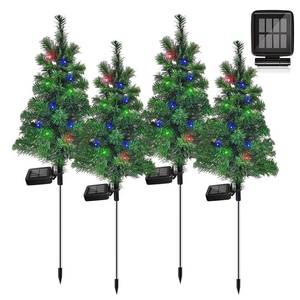 lot 2227 image: Solar Christmas Tree Garden Stake Lights Waterproof Christmas Decorations Tree Lights Outdoor Xmas Tree Light Christmas dcor Pathway Lights Patio Yard (Color, 2pcs