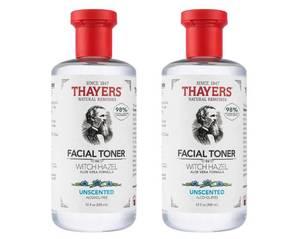 lot 10252 image: THAYERS Alcohol-Free, Hydrating, Unscented Witch Hazel Facial Toner with Aloe Vera Formula, Vegan, Dermatologist Tested and Recommended, 12 Oz (Pack of 2)