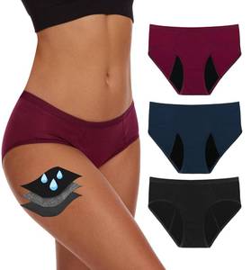 lot 10264 image: YESWEL Period Underwear For Women, Leak-Proof Hipster, Brief, Heavy Flow, 3 Pack (Medium, Multicolor01)