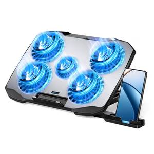 lot 10270 image: AIMIUZI Laptop Cooling Pad,Gaming Laptop Cooler with 5 Quiet Fans for 12-15.6 Inch,Laptop Cooling Stand with 5 Height Adjustable,2 USB Ports, Phone Stand