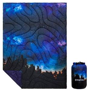lot 10274 image: KingCamp Lightweight Camping Blanket - Down Alternative Puffy Printed Camping Quilt - Portable for Travel, Picnic, Hiking, Stadium, Airplane - 79in x 57in (Starrysky)
