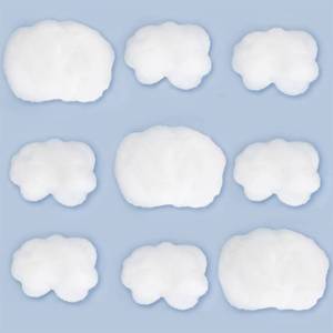 lot 10295 image: Jetec Artificial Cloud Props Imitation 3D Cloud Shape Hanging Decorations Room DIY Decorative Hanging Ornament for Wedding Party Stage Show Decor(9 Pieces,Small and Medium Size)