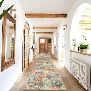 lot 10312 image: Lahome Moroccan Washable Runner Rug 2x10, Kitchen Runners for Hallways Rubber Backing Ultra-Thin Vintage Hallway Rug Non-Slip Stair Carpet for Entryway Bedroom Laundry Room, CreamMulti