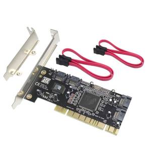lot 10321 image: GODSHARK 4 Ports PCI SATA Raid Controller Internal Expansion Card with 2 Sata Cables, PCI to SATA Adapter Converter for Desktop PC Support HDD SSD