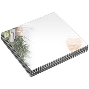 lot 10364 image: Suwimut Set of 12 Square Mirror Candle Plate Set - 10 Inch x 10 Inch Frameless Mirrors Trays Wall Mounted Glass Mirror Tiles Wedding Centerpieces for Table, Party Decor, Crafts
