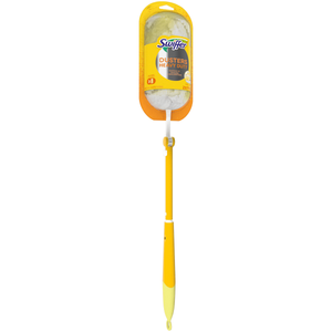 lot 10384 image: Swiffer Dusters with Extension Pole Cleaning Kit includes 3ft Extendable Handle  3 Duster Refills